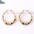 Traditional Plated Gold Metal Oxhorn Bamboo African Ethnic Retro Knot Hip Hop Punk Vintage Geometric Hoop Earrings
