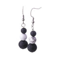 Joyas Round Bead Drop Pendant Lava Stone Earrings Women's Gift Simple Natural Volcanic Stone Pendant Earring Diffuser Jewelry