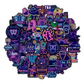 50Pcs Fashion Trend Neon Light Stickers for Adult Boy Girl Diy Home Decorative Graffiti Luggage Laptop Stickers Logo