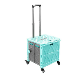 Anjuny Foldable Rolling Trolley Shopping Cart 52L Capacity PP Material Food Storage Bathroom Use 10pcs 920mm Handle Height
