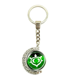 Genshin Impact Vision Lnazuma Keychain Luminous 7 Element Weapons Eye of Original God Toy KeyRing Gift Cosplay Game Jewelry