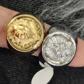 Wholesale Fashion Men's Jewelry 18K Gold PVD Plated 316L Stainless Steel Ring Lion King Head Ring Personality Chunky Ring
