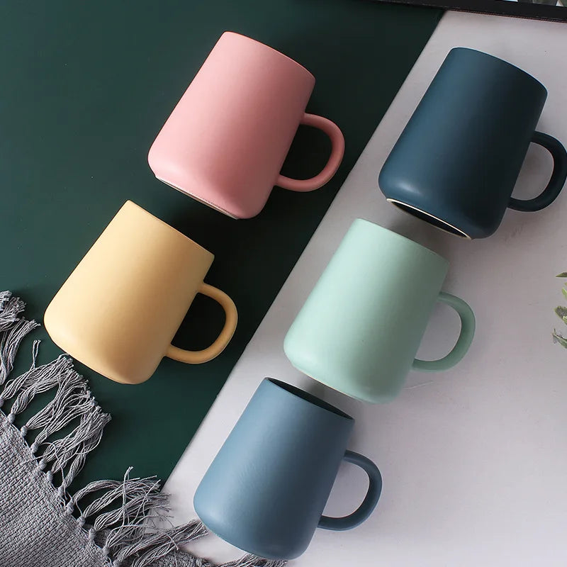 Nordic Creative Ceramic Breakfast Milk Cup 320ml Business Gift Dishwasher & Microwave Safe Home Use