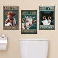 Wholesale Are You Pooping Funny Bathroom Metal Sign Toilet Sign with Cow and Cat Themes Wall Decor