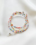 Handmade Custom Bright and Colourful Glasses and Sunglasses Chain with Mixed Multicolour Glass Beads