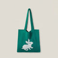 Vintage Rabbit Design Lady Tote Bag Knitted Crochet One Shoulder Large Capacity Dual Laptop Polyester Fashionable Bohemian