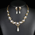 Factory Direct Sale Fashion Jewelry Sets Accessories Gold Plated Pearl Necklace Earrings Sets for Girls Bridal Women