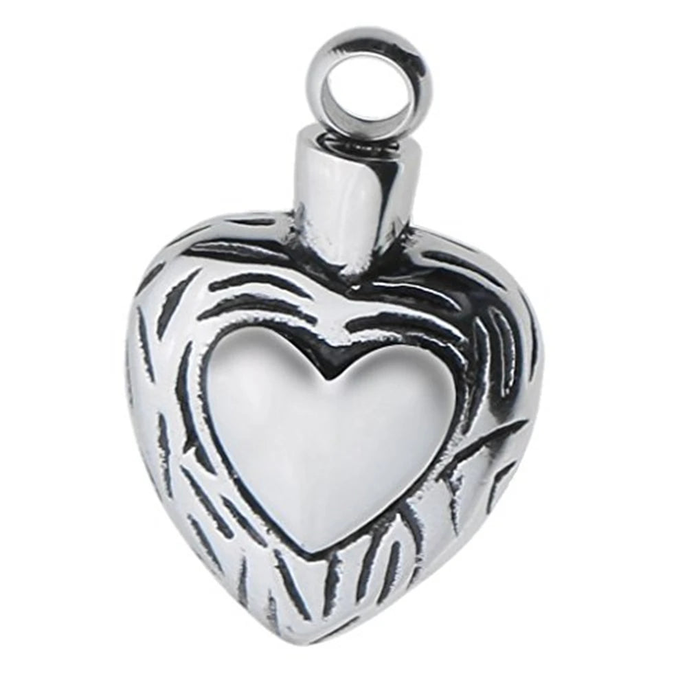 Stainless Steel Heart Cremation Urn Necklace Ash Jewelry Memorial Keepsake Heart Pendant Religious Holder Cremation Urns Ashes