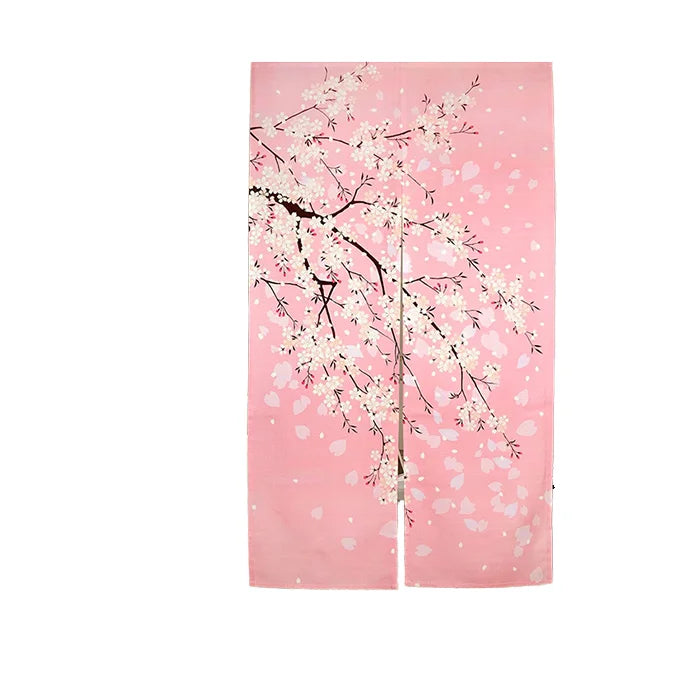 Japanese Style Cherry Blossom Waterproof Advertising Use Door Curtain Sublimation Printed Polyester Pennant Home Decor