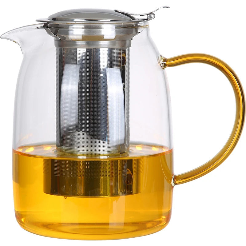 32oz Stovetop Safe Borosilicate Glass Teapot With Strainer Loose Leaf Flower Glass Pot Glass Tea Pot With Removable Infuser