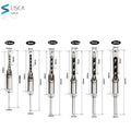 6PCS HSS Twist Drill Bits Square Auger Mortising Chisel Drill Set Square Hole Woodworking Drill Tools Kit Set Extended Saw