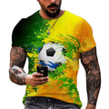 Fitspi Football Tshirt Men 3D Printed Football Mens Shirt Cool Boys Loose Oversized Tee Men Clothing