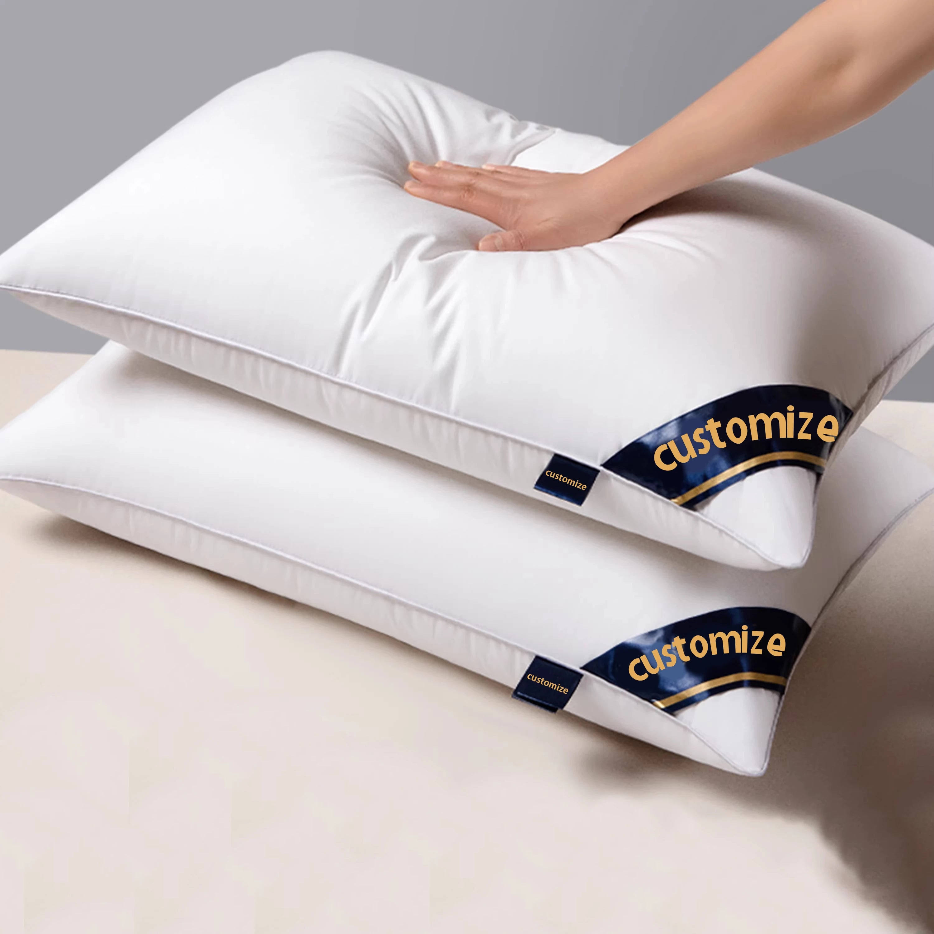 Luxury 100% Cotton Fabric Cheap Microfiber Pillow for Hotel and Hospital