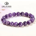 JD Women Purple Crystal Quartz Energy Bead Healing Bangle Jewelry Gift Natural Dream Lace Amethyst Stone Beaded Bracelets