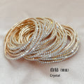 Wholesale 34 Multi Color Gold Plated 2mm Claw Chain Single Row S6 Crystal Tennis Bracelet Elastic Stretch Rhinestone Bracelet