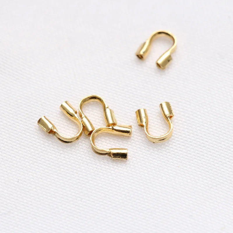 Wholesale 4.5mm Gold Plated Wire Guard Protection Brass Wire Guardian Protector for Making Jewelry