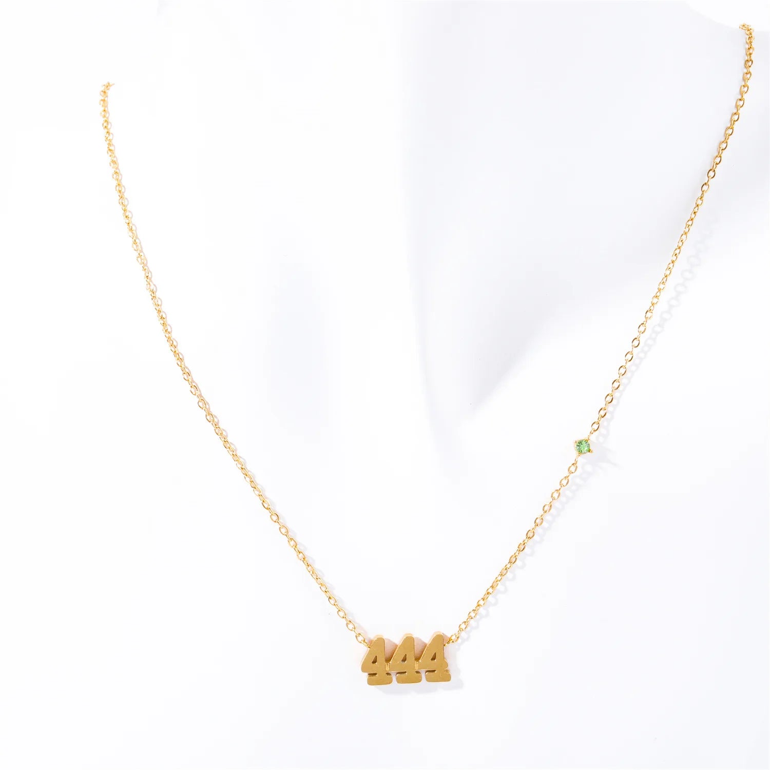 G2368 18K Gold PVD Plated Stainless Steel Dainty Minimalist Zircon 111 Angel Number Necklace Charms Pendant Jewelry Necklaces