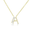 LOZRUNVE Boho Jewelry 925 Sterling Silver18k Gold Hip Hop Baguette Pave Alphabet Initial Letter Necklace