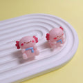 100pc Cute Pink Mini Cartoon Axolotl Animal Model Ornament Resin Craft Figurine Fairy Garden Decor DIY Accessory 21*24MM