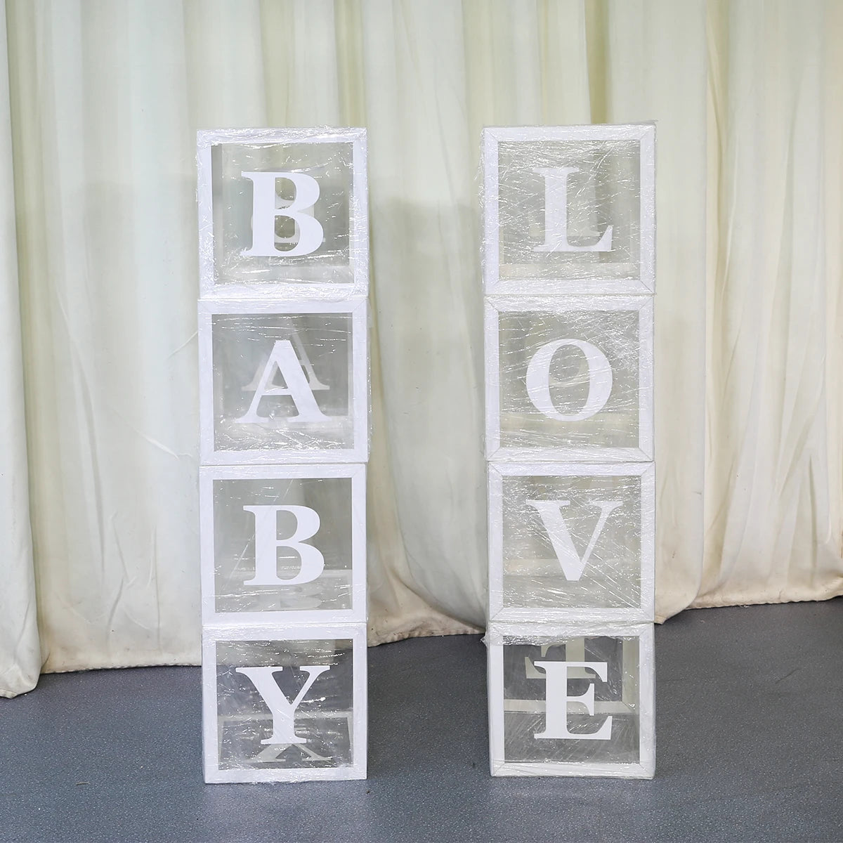 Lk20191025-3 Baby Shower Box Acrylic Party Decoration 8 Transparent Balloon Box Birthday Background