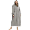 Custom Logo Printed Oversized Wearable Sherpa Home Winter TV Hooded Blankets With Hood Long Sleeve Fleece Hoodie Blanket