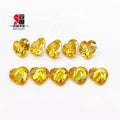 Baifu Jewelry Loose Gemstone Machine Cut Yellow Heart Cz Stones