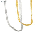 Wuqie Wholesale 925 Silver Double Link Chain Necklaces Punk Choker Layer Chain Necklaces