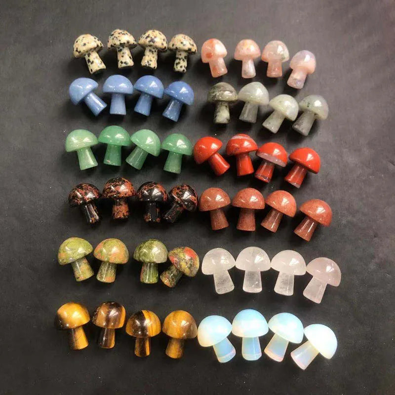 Crystals Mushroom Wholesale Lovely Mini Natural Quartz Mushroom Crystal Ornament for Gift