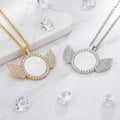 Modern Metal Home Decoration HipHop Angle Wings Necklace Sublimation Blanks Photo Jewelry Custom Logo Anniversary Eco-Friendly