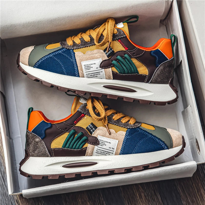 Y Men's New Lightweight Platform Soled Sneakers Trendy Versatile Low-top Casual Sports Walking Style Running Shoes for Men