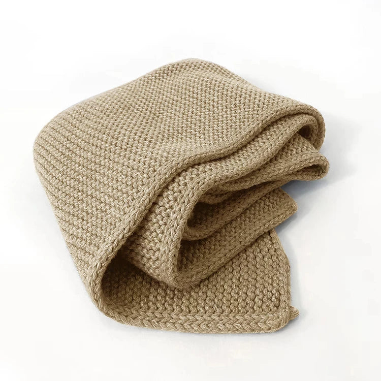 OEM Brand Custom 3GG Thick Warm Winter Scarf Travel Scarfs for Women Stylish Woolen Acrylic Brown Blue Grey White Knit Scarf