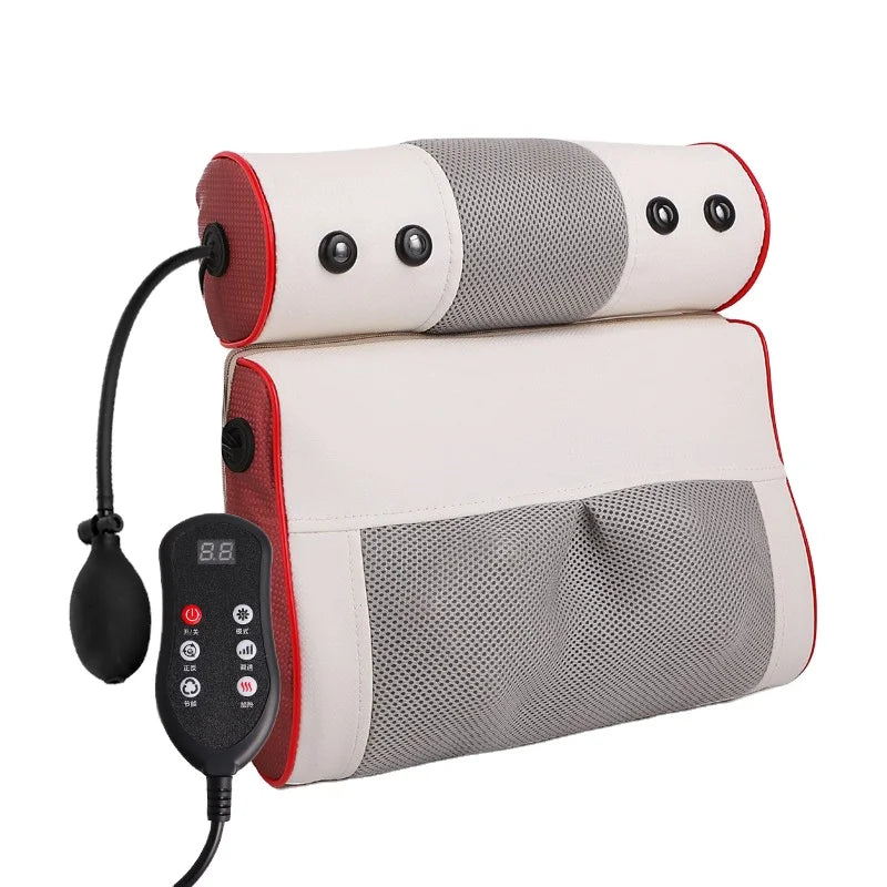 2 in 1 Multifunctional Heating Kneading Cervical Spine Car Electric Shiatsu Neck Back Massage Pillow