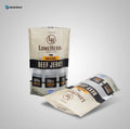 Custom Printed Zipper Stand up Pouch Bags Aluminum Foil Bags Matte Reusable Beef Jerky Packaging Bag With Transparent Window