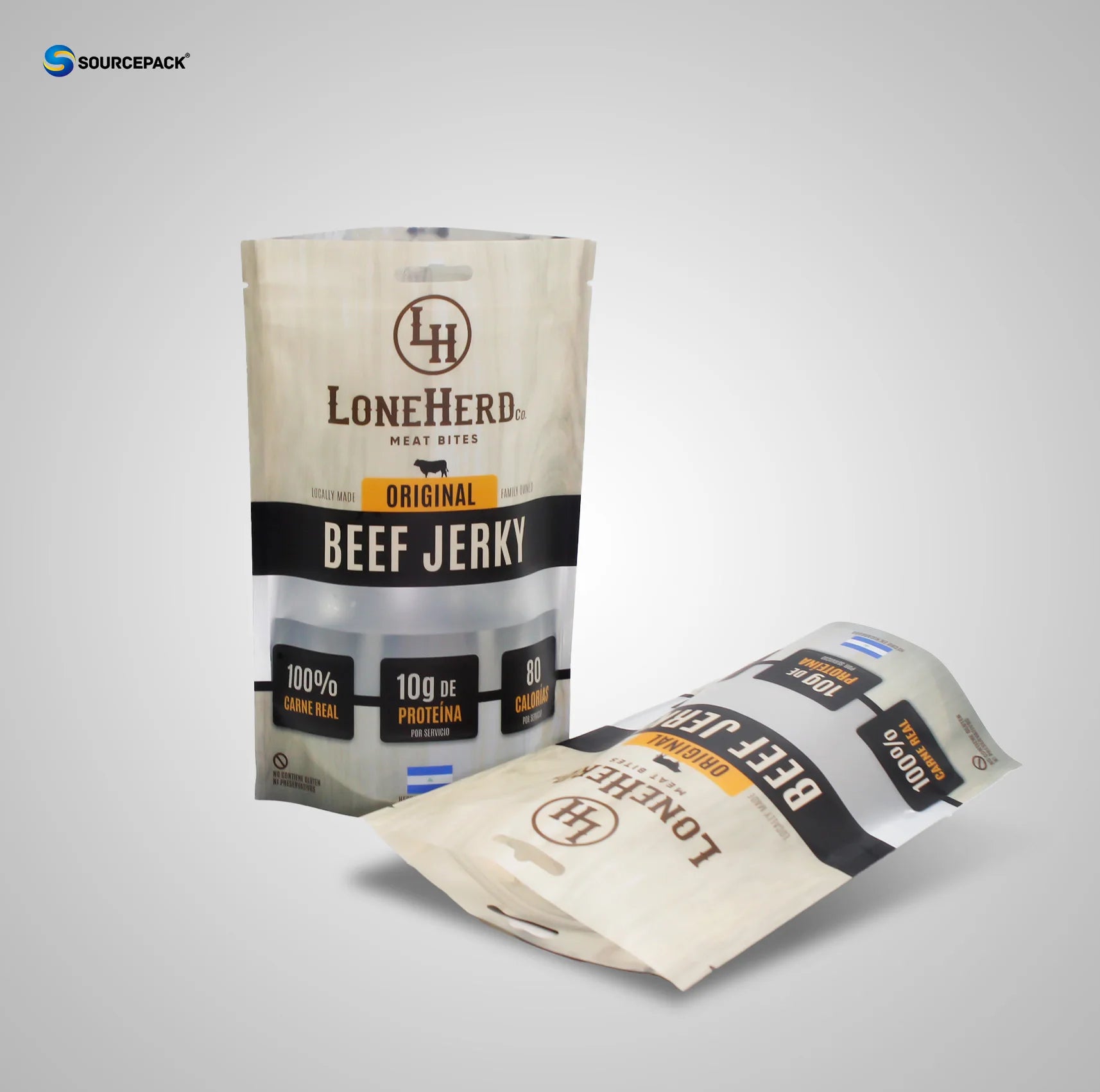 Custom Printed Zipper Stand up Pouch Bags Aluminum Foil Bags Matte Reusable Beef Jerky Packaging Bag With Transparent Window