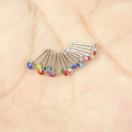 316L Surgical Steel Pierced Crystal Nose Rings Nose Body Jewelry Straight Nose Stud Piercing Jewelry