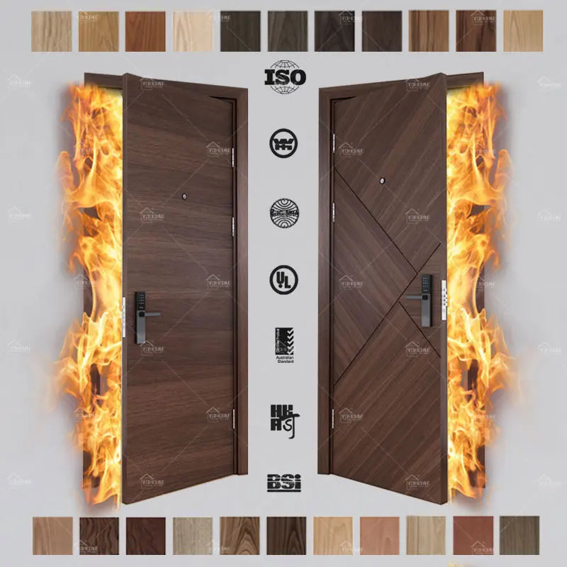 American Approved Hotel Apartment Modern Fire Proof Door Apartment Interior Wooden Fire Against Door