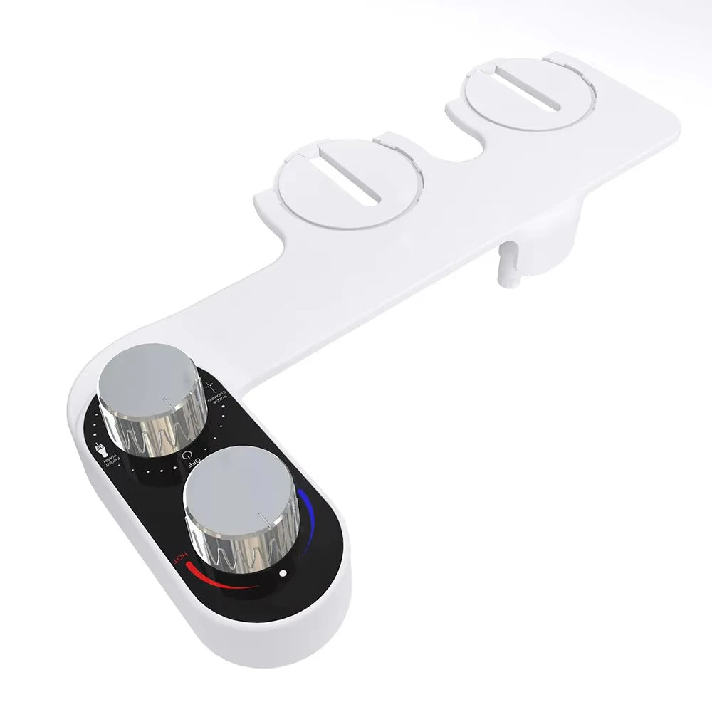 Cold and Hot Water Dual Nozzle Rear and Front Washing Bidet Attachment Toilet Bidet Attach