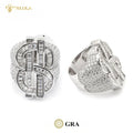 Moissanite Hip Hop Ring S925 Silver VVS Moissanite Hip Hop Iced Out Ring Dollar Sign Men's Jewelry