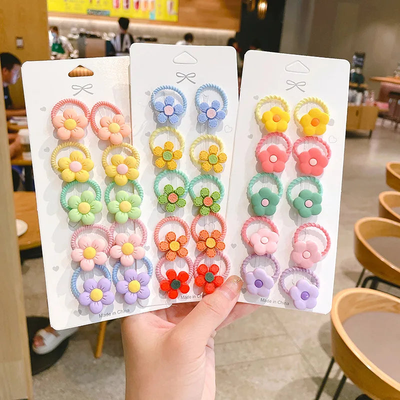 Fashionable Children's Small Size Hair Ties Without Damage Hair Girls Hair Rubber Band 10 Pcs Set