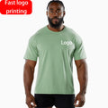 Hot Sale Men's Gym Sports Wear Customized Logo Short Sleeves Tee High Quality Slim Fit Clothing Plus Sizes for Summer Quick Dry