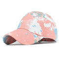 Colorful Pastel Tie Dye Printed Cotton Sports Cap Comfortable Street Style Baseball Hat for Women and Men
