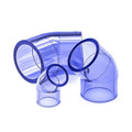 YIFENG UPVC Transparent Pipe Fittings 45 Degree Elbow Transparent Pvc Water Supply Fittings 135 Degree Transparent Elbow