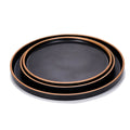 Restaurant Use Steak Plates Melamine Black Round Charger Pasta Wedding Plate Bulk