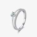 Ailmay 925 Sterling Silver Elegant Dazzling Heart Cubic Zirconia Finger Rings for Women Romantic Wedding Engagement Jewelry Gift