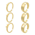 RA1094 Dainty Mini Simple 18K Gold Plated  Adjustable Butterfly Plane Lightning Bolt Open Rings for Women 2021