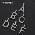 CN234 Big Size Wholesale A-Z 26 Letters Real Iced Out AAA Zircon Bling Bling Brass Setting CZ Pendant Necklace Jewelry