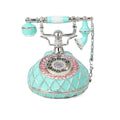SHINNYGIFTS Vintage Enamel Metal Telephone Trinket Box Pewter Plated Birthday & Christmas Gifts Wholesale