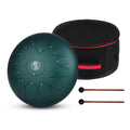 14 Inch Steel Tongue Drum Hangpan Drum 15-Notes D-Key Percussion Instrument with Mallets Drum Bag Wiping Cloth for Musical Educa
