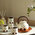 M Smiling Face Kettle Teacup Set Box Cute Fat Feet Ceramic Tea Set Home Desktop Ornaments Holiday Birthday Gift Box