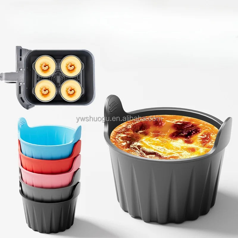 Portable Multi-Functional Egg Poacher Air Frying Pot Easy-to-Clean Silicone Baking Cup with PC Material Egg Cooker Boiler Mold